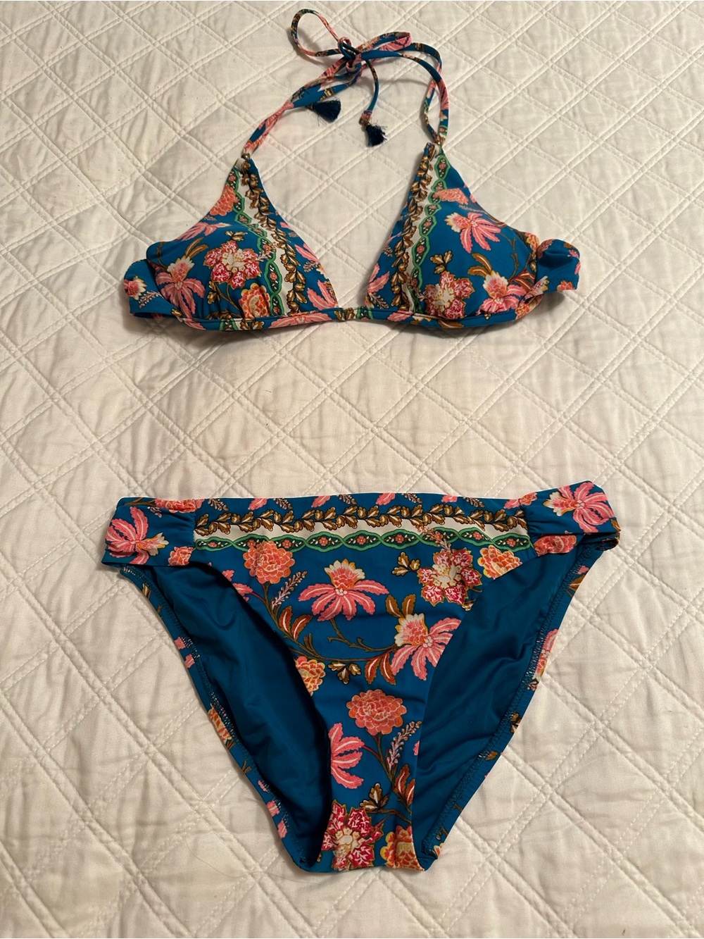 Nanette Lepore Teal Floral Bikini Set